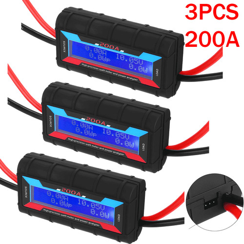 3pcs 200a lcd digital watt - 200a,